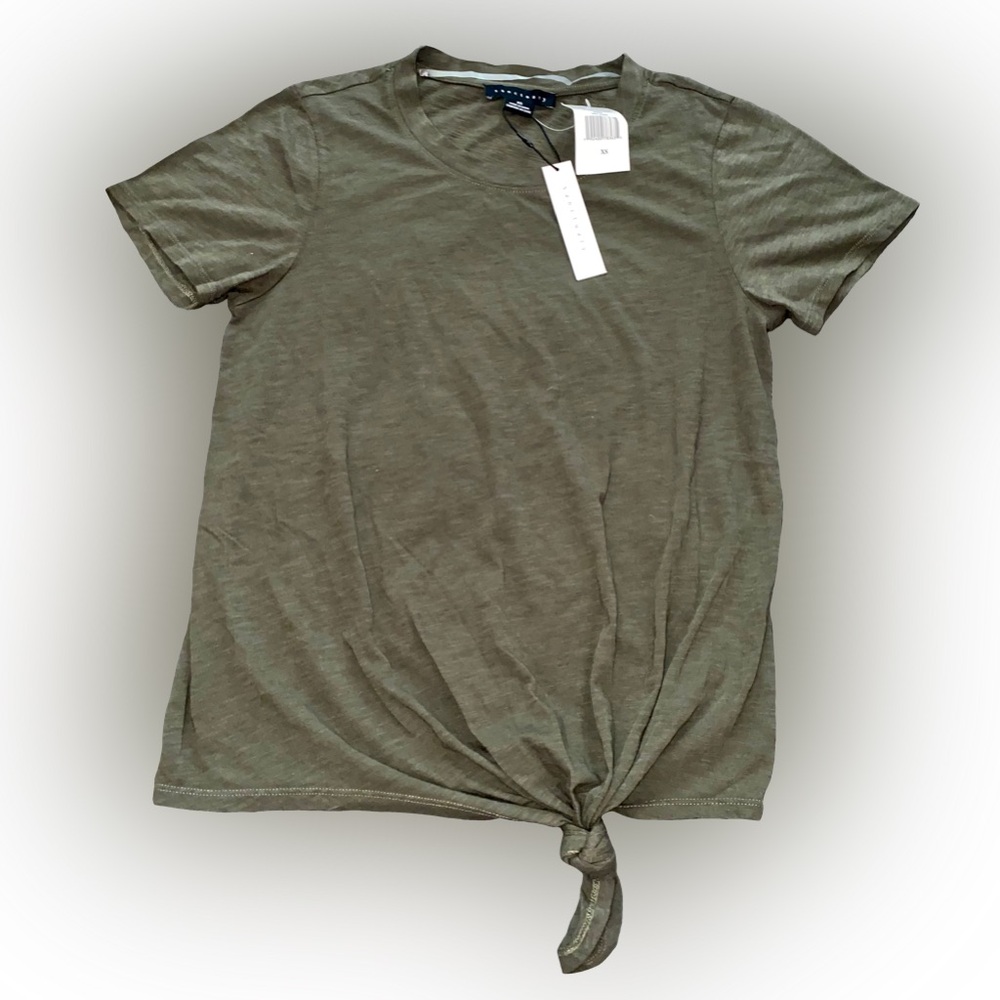 NWT SANCTUARY OLIVE GREEN TIE TEE SHIRT // SIZE XS💚